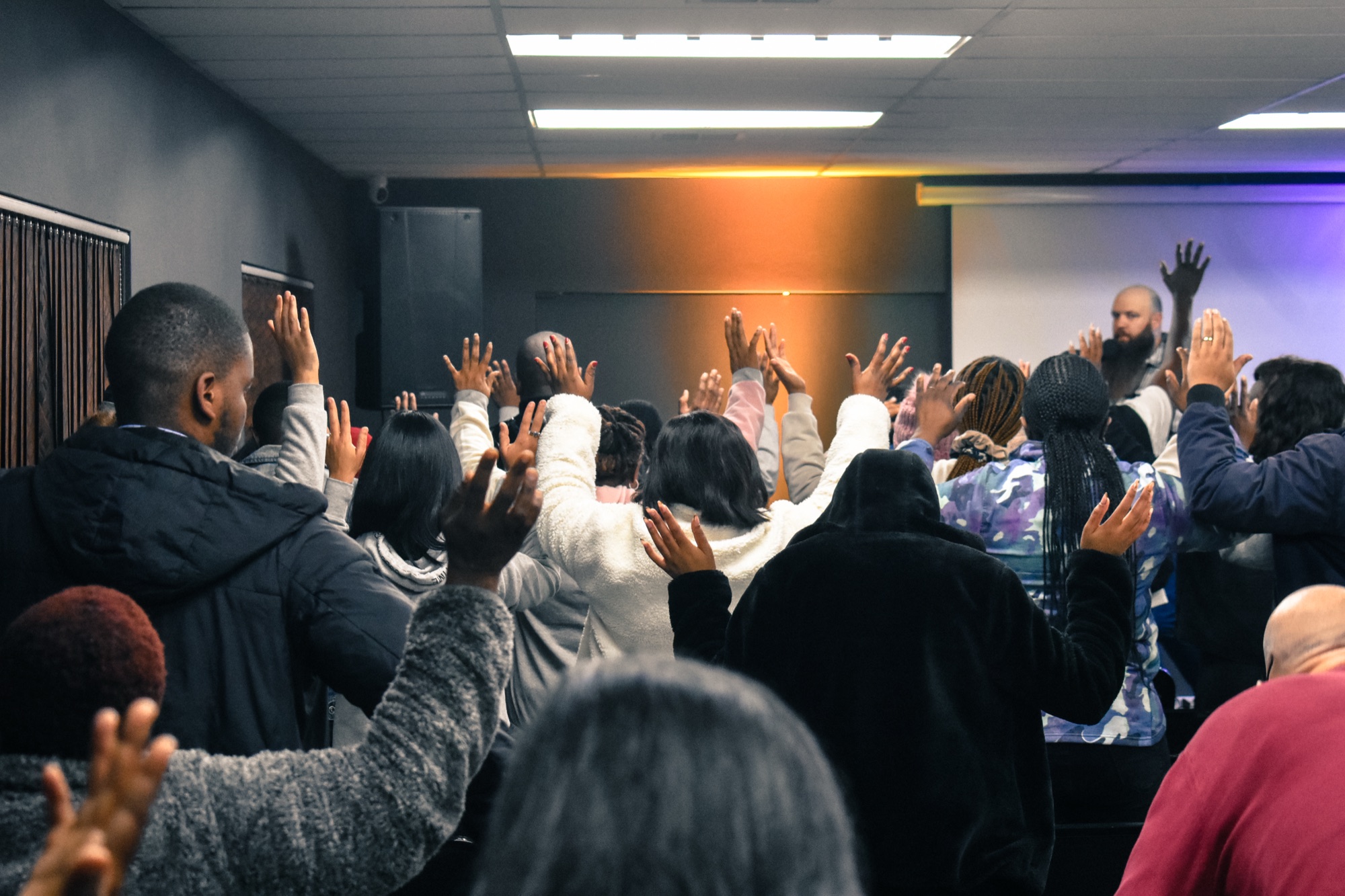 Hands lifted in worship